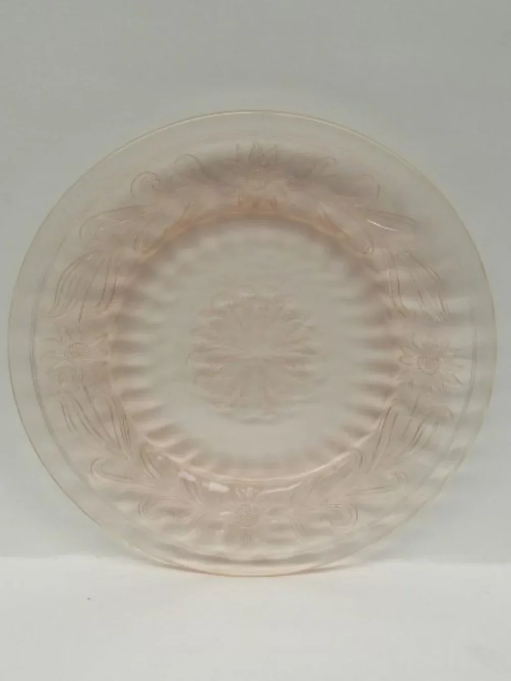 Jeannette Depression Glass Pink SUNFLOWER 9 Inch Dinner Plate